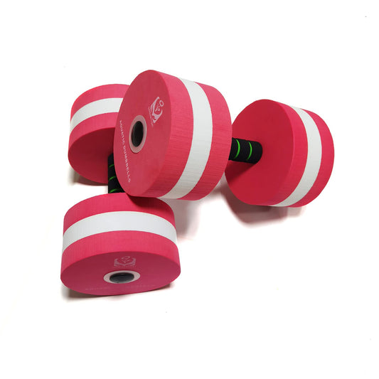 Upgrade Water Aerobic Exercise Foam Dumbbells Pool Resistance 1 Pair Water Fitness Exercises Equipment for Weight Loss (Red)