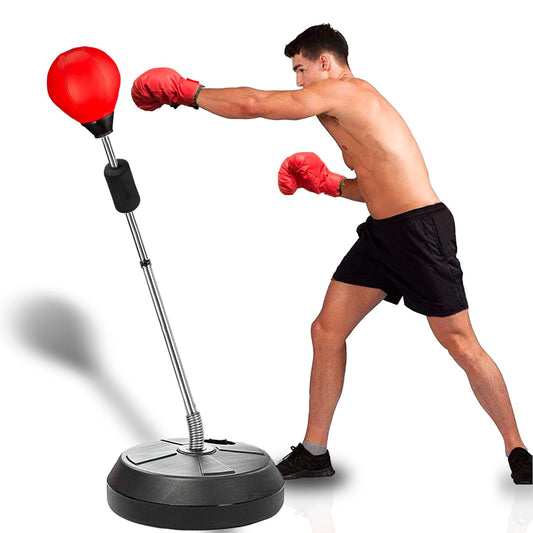 Uxpang Pedestal Punching Bag for Adults and Teens Height Adjustable Boxing Bag with Stand Home Reflex Bag Boxing Equipment for Training and Stress Reduction