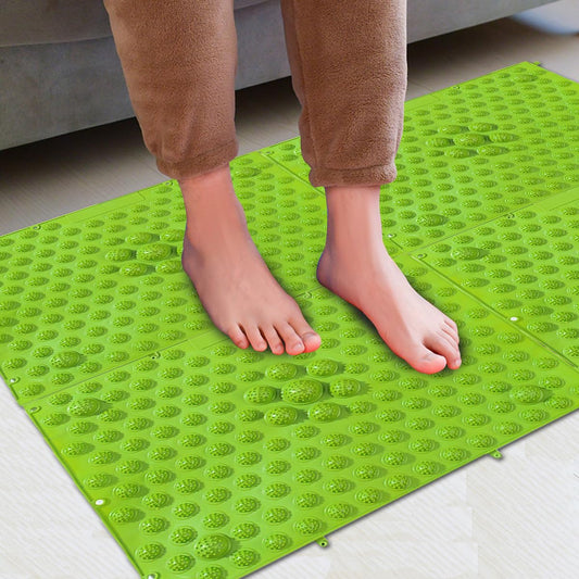 YOBEYI Foot Massage Mat Acupressure Mat Foot Reflexology Walking Toe Plate Massage Pad Bathroom Mat Yoga Mat Anti-Slip Mat Outdoor Game 4PCS (Green)